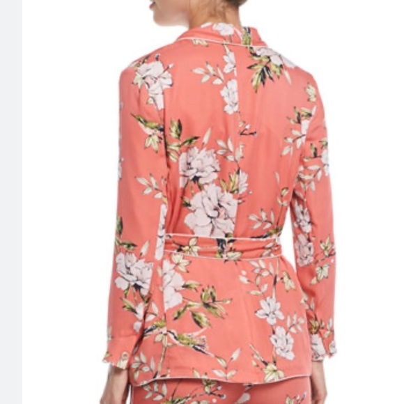 NWT Joie 100% Silk Flora Pockets Anasophia Button Front Smoking Jacket M - Picture 4 of 8